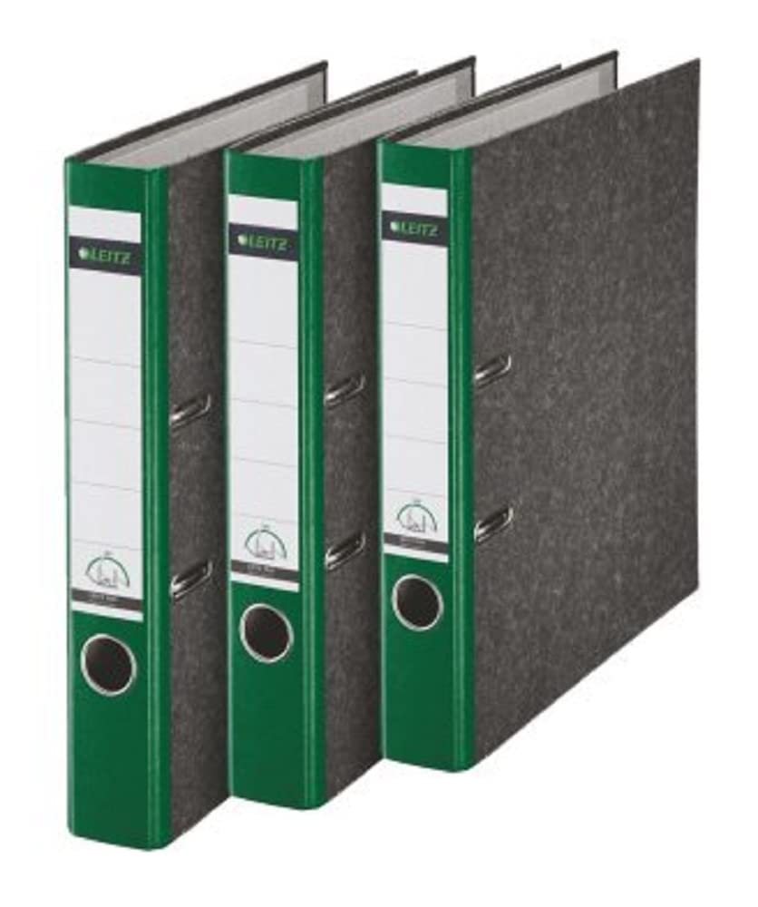 Leitz 180° A4 Board Lever Arch File 50mm Green - Pack of 3