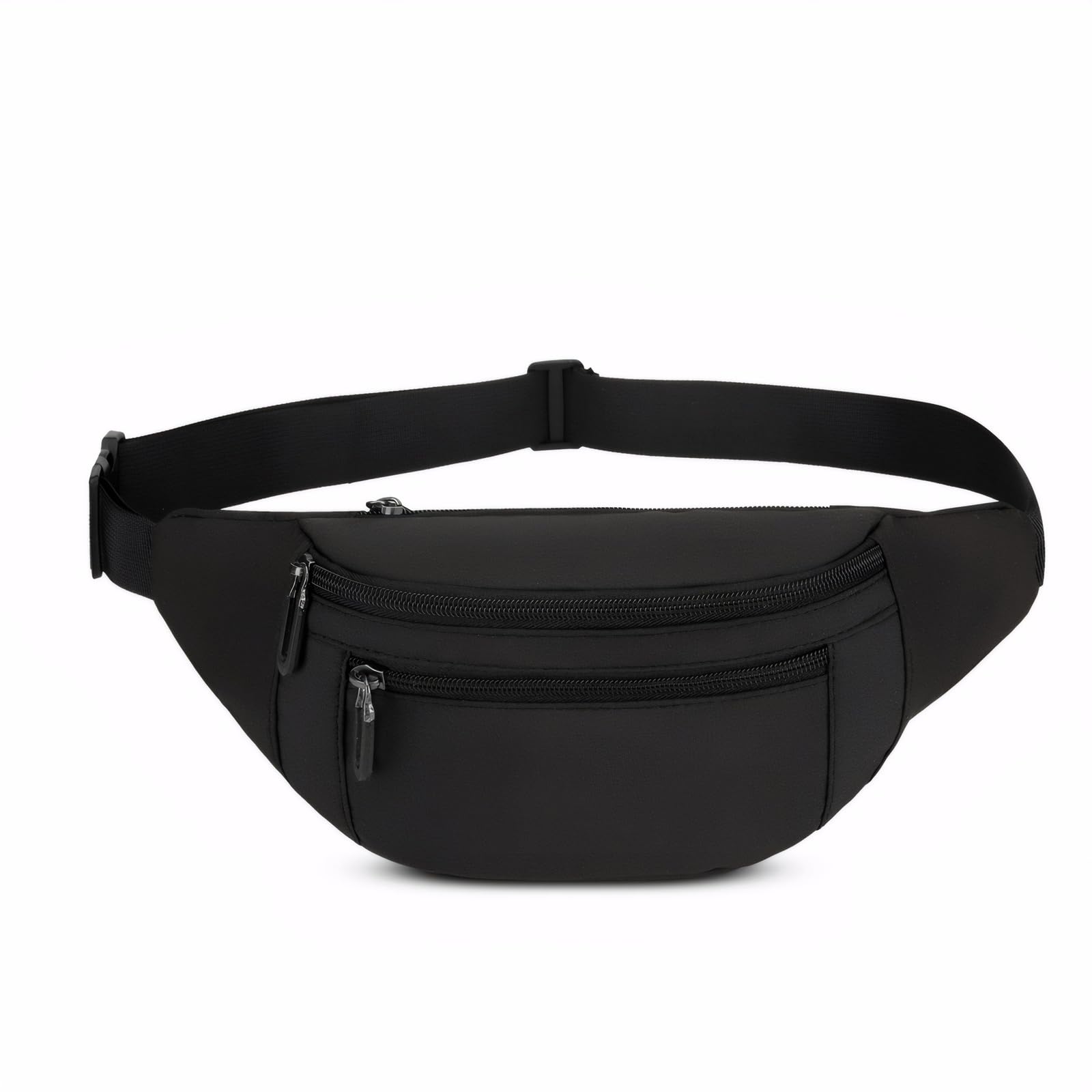 KDJXZ Black Bum Bags, Waterproof Bumbag Bum-Bag Fashion Fanny Waist Packs with Adjustable Shoulder Belt for Sports Travel Outdoor Cycling Walking Dog(Black)