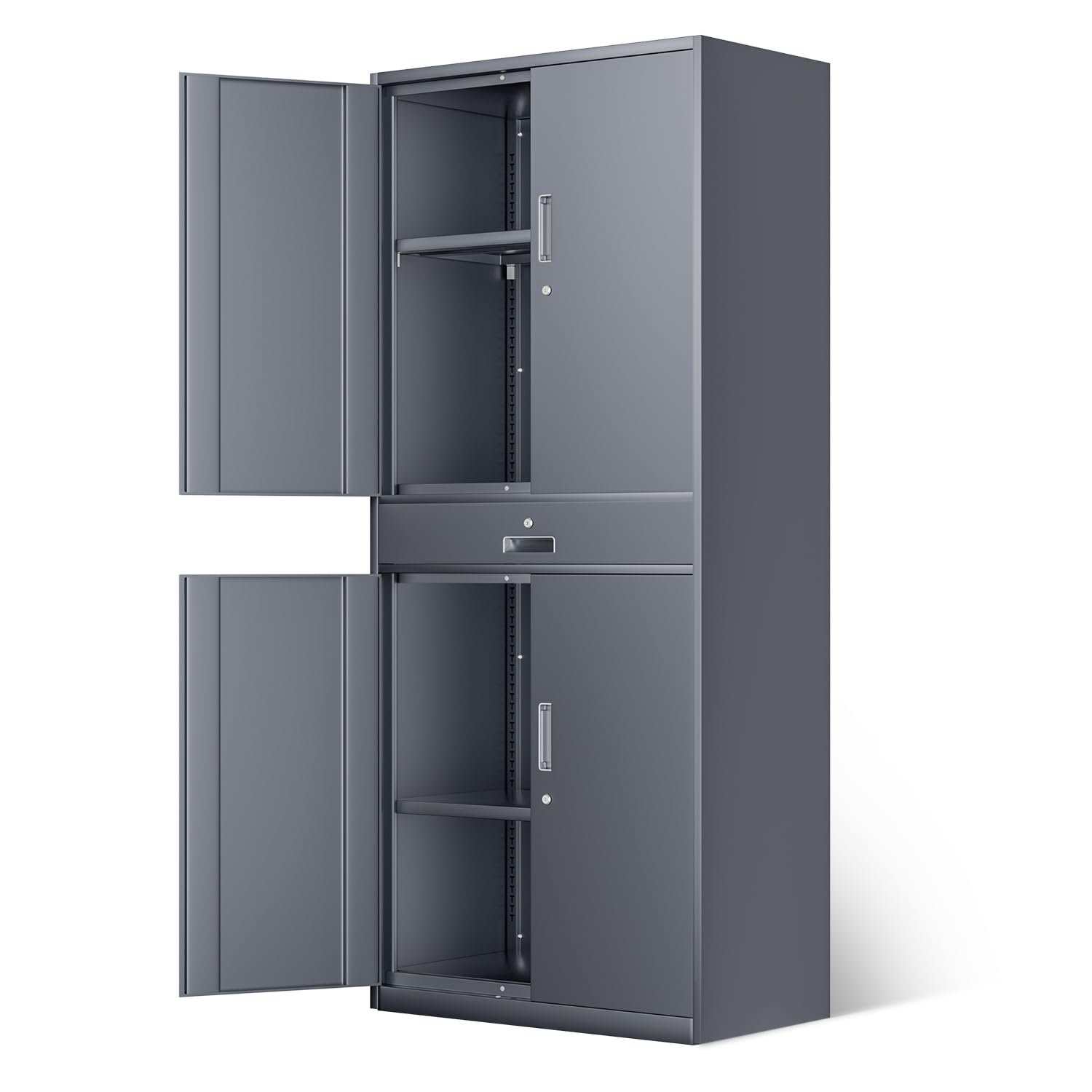 Photo 1 of ***PARTS ONLY***DNA MOTORING Metal Storage Cabinet, 71'' Rolling Garage Cabinet with 1 Drawer and Adjustable Shelves, Lockable Cabinet Heavy Duty Utility Cabinet for Garage,Office,Home,Gym, Gray, TOOLS-00629-GY-GY