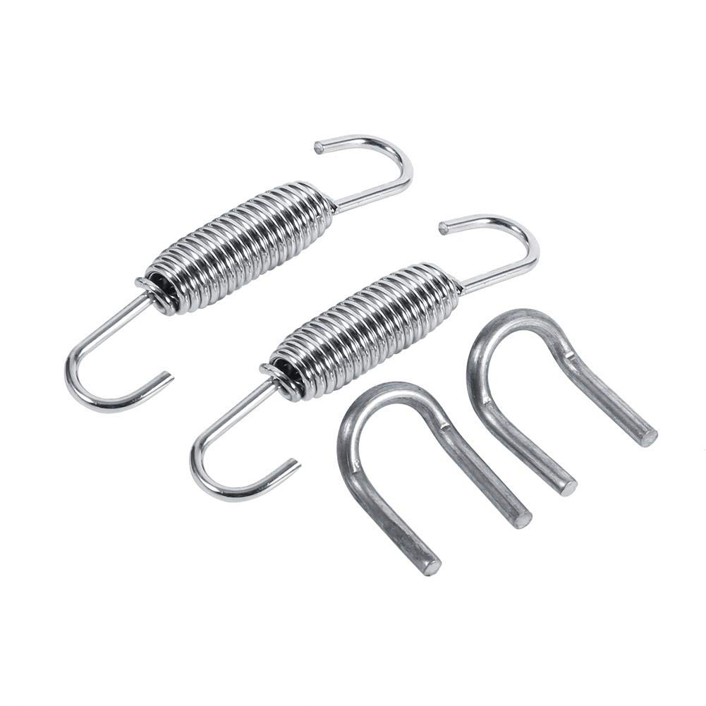 Exhaust Spring Hooks, 2 Pcs 65mm Stainless Exhaust Springs Motorbike Exhaust Springs Rotatable Exhaust Muffler Pipe Spring Hooks with Welding Fasteners Exhaust System Modifications