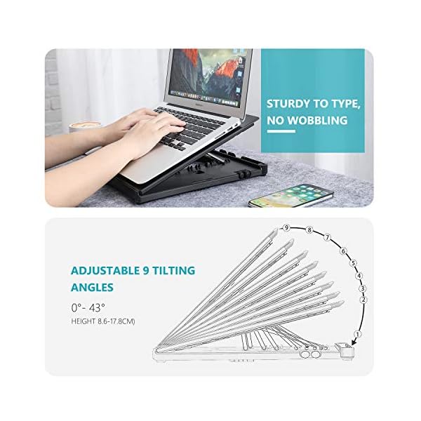 Laptop-Stand-Jelly-Comb-Ergonomic-Notebook-Riser-Desk-9-Level-Adjustable-with-Foldable-Legs-Phone-Holders-and-Cooling-Design-for-Macbook-Tablet-Book-ComputerDesktop-Monitor-Black Laptop Stand, Jelly Comb Ergonomic Notebook Riser Desk 9-Level Adjustable with Foldable Legs, Phone Holders and Cooling…