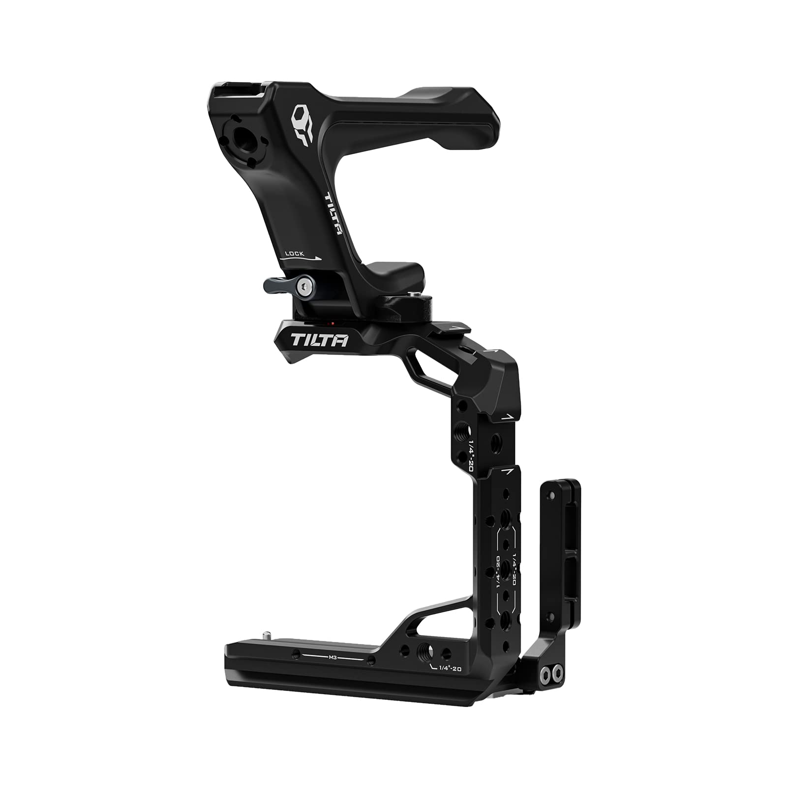 TILTA Half Camera Cage Compatible with Canon R6 Mark II Lightweight Kit with Compact NATO Top Handle, Modular 15mm LWS Bseplate and 18mm NATO Rail Attachment - Black TA-T45-B-B