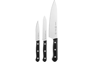 HENCKELS Solution Razor-Sharp 3-Piece Kitchen Knife Set, Chef Knife, Paring Knife, Utility Knife, German Engineered Knife Informed by over 100 Years of Mastery