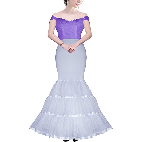 fitted lace wedding dress Diandiai Mermaid Petticoat For Mermaid Prom Gown Crinoline slips underskirt  For Mermaid Wedding dress White at Amazon Women's Clothing store