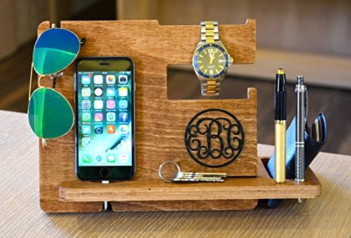 Dock Station, Gift for him, Docking Station, Organizer Station, Wood dock station, phone stand, nightstand valet, custom, Birthday gift, Anniversary, Gift for dad, Gift for boyfriend, iPhone