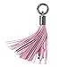 Lightning to USB Leather Tassel with 7-Inch 2.4 Amp Lightning ChargeSync Cable for iPhone, iPad, Nkomax Keychain Ring USB Cable (Pink)