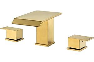 Beiyi Roman Tub Faucet Brushed Gold Deck Mount Waterfall Bathtub Faucet 2 Handles High Flow Bath Tub Faucet Set