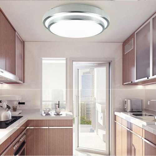 LightInTheBox Modern Round Flush Mount Led Ceiling Light 18W Pure White Ceiling Lighting Fixture for Bedroom,Kitchen Voltage=110-120V, Light Source=White
