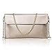 S-ZONE Women's Genuine Leather Envelope Clutches Handbag Shoulder Evening Bag