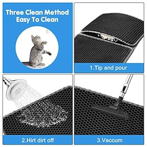 Tappetino Lettiera Gatto, Grande Tappeto per trapper per lettiera per gatti con impermeabile EVA doppio strato, Lavabile…