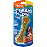 Hartz Chew 'n Clean Dental Duo Bacon Flavored Dental Dog Chew Toy and Treat - Medium