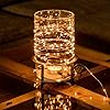CozyHome Lichtsnoer op zonne-energie, voor buiten, weerbestendig, 12 meter koperdraad met 100 leds, warmwit…