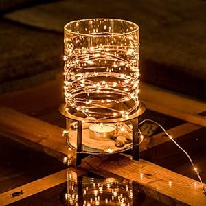 CozyHome Lichtsnoer op zonne-energie, voor buiten, weerbestendig, 12 meter koperdraad met 100 leds, warmwit…