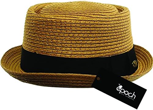 Men's Cool Summer Straw Pork Pie Derby Fedora Upturn Brim Hat