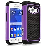 Samsung Galaxy Ace 4 Lite Case, RANZ Black/ Purple Heavy Duty Dual Layer Armored Hybrid Case Cover For Samsung Galaxy Ace 4 Lite G313ML