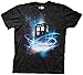 Doctor Who Tardis in Space Men's T-Shirt (Medium, Tri-Blend Black)
