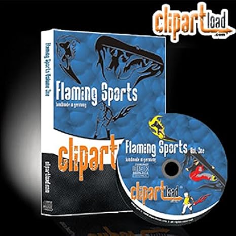 clipartload Vektorgrafiken f. Schneideplotter Flaming Sports Vol. 1' Flammen f. Airbrushschablonen, Nageldesign Stickmaschine