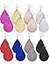 Tatuo 8 Pairs Teardrop Leather Earrings Petal Drop Earrings Antique Lightweight Leather Earrings for Women Girls (Mix Color Set B)