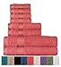 Welhome Basic 100% Cotton Towel (Coral) - 8 Piece Set - Quick Dry - Absorbent - Soft - 434 GSM - Machine Washable - 2 Bath - 2 Hand - 4 Wash Towels