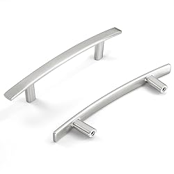 HESTIA HARDWARE 10 Pack - Satin Nickel Curved Bar