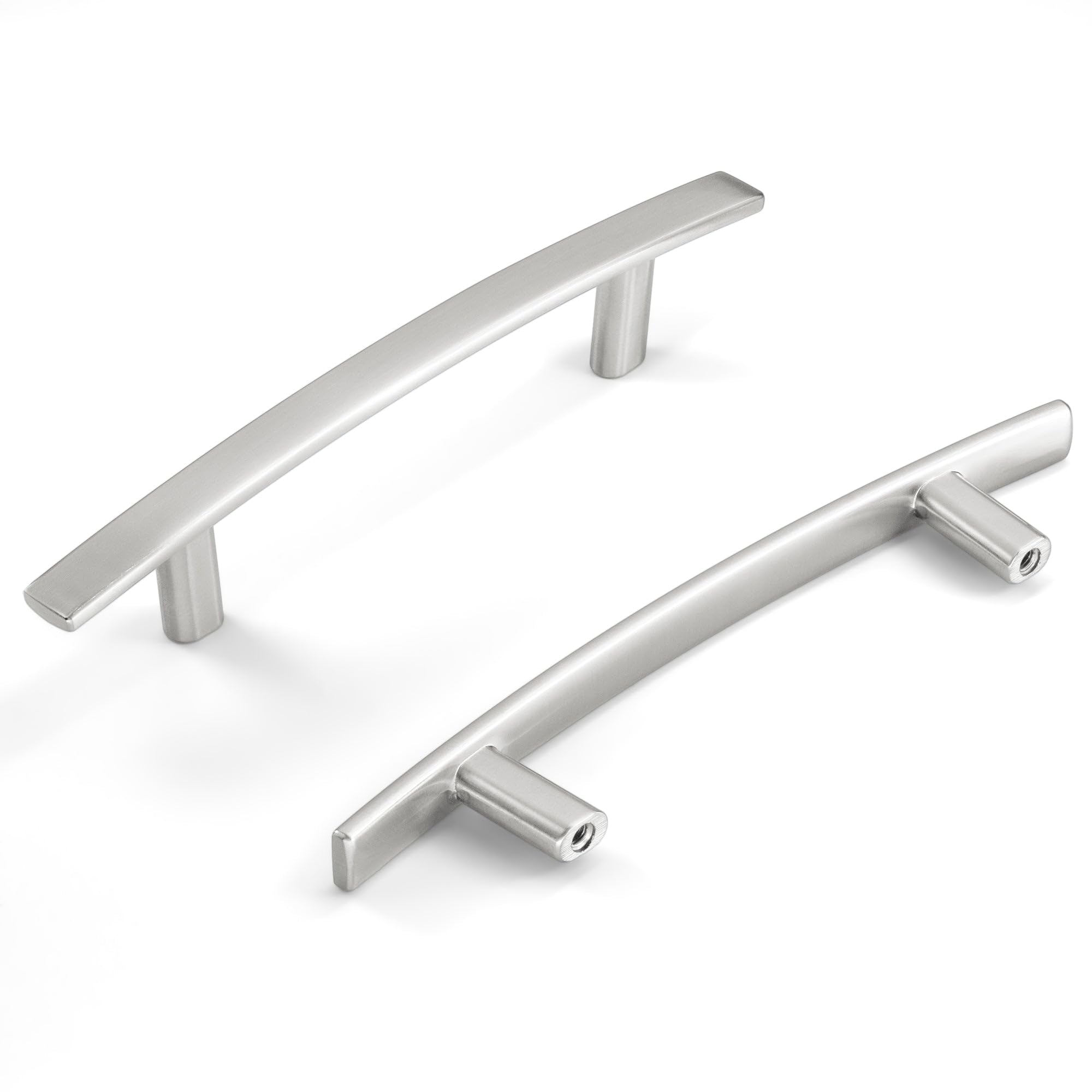 HESTIA HARDWARE 10 Pack - Satin Nickel Curved Bar