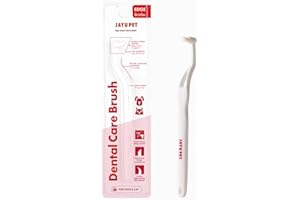 JAYU PET Dental Care Brush (Edge Bristles) 1ea - Micro Round Head Dog Toothbrush, Cat Toothbrush, Dental Care, Perfect for Kitten & Small Breed with End-tuft Diagonal-Shaped Bristle & Easy Grip Handle