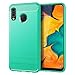 Samsung A20 case,Galaxy A20 Case,Galaxy A30 Case,MAIKEZI Soft TPU Slim Fashion Anti-Fingerprint Non-Slip Protective Phone Case Cover for Samsung Galaxy A20/A30(Mint Brushed TPU)