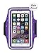 Deego Sports Armband with Built-in Screen Protect Cover (5.5-Inch) and Key Holder Slot - Purple