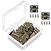 Aneco 50 Pieces Antique Bronze Mini Hinges Retro Butt Hinges with 200 Pieces Replacement Hinge Screws, with Plastic Contain Box
