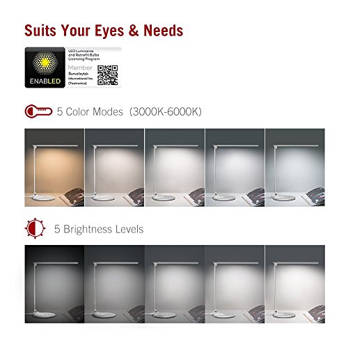 image for TaoTronics Eye-Caring Metal LED Desk Lamp with Fast Wireless Charger f