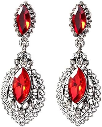 Vintage Bohemian Red Drop Earrings Dangle Piercing Earrings for Women Girls