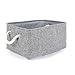 TheWarmHome Storage Bins Basket - Storage Baskets for Organizing Shelves,Home Closet Organizer for Book Shelf Organization,Fabric Storage Cubes,Medium Decorative Grey Basket Gift