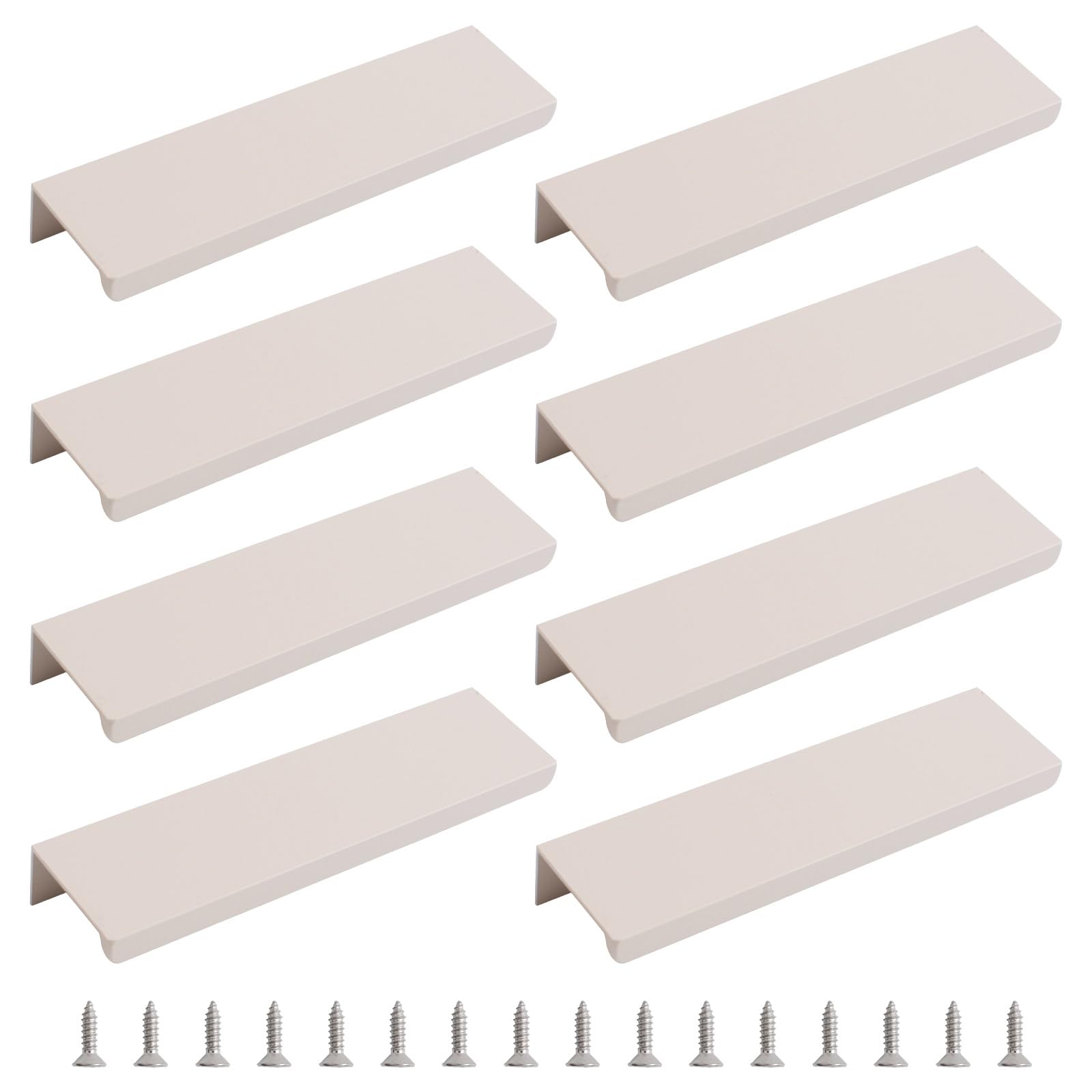 MOROBOR Finger Edge Pull, 8pcs Concealed Modern Style Drawer Handle, Right Angle Aluminum Alloy Invisible Wardrobe Handle for Cabinet Hardware Drawer,120mm/Cashmere Gray — image 1