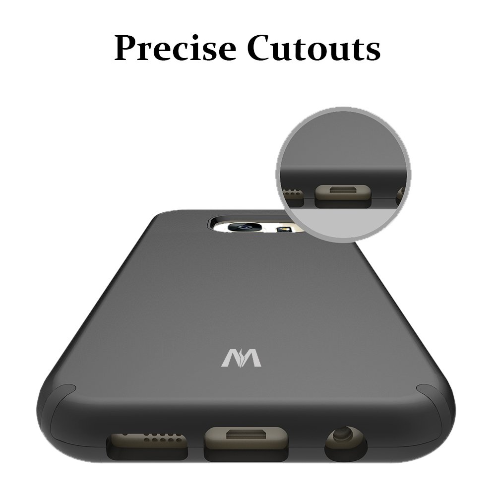 S7 Edge Case, Galaxy S7 Edge Case, MagicSky Slim Corner Protection Shock Absorption Hybrid Dual Layer Armor Defender Protective Case Cover for Samsung Galaxy S7 Edge (Black)