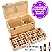 Essential Oil Box - Wooden Storage Chest With Handle & 2 Removable Trays. Holds 60 Bottles. Extra Space For Larger Items. Large Case Best For Keeping Your Oils Safe. Free EO Labels