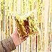 2PCS Metallic 3.2 ft X 8.2 ft. Gold Backdrop Foil Fringe Curtains Door Window Curtain Party Decoration- (Gold, 3.2' X 8.2'- Pack of 2)