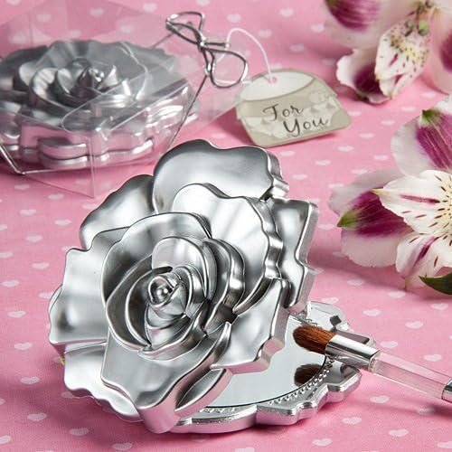 Realistic rose design mirror compacts [SET OF 12] by FashionCraft Wedding Favors