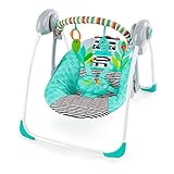 Bright Starts Zig Zag Zebra Portable Swing with Whisperquiet Technology