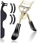 BIBTIM Eyelash Curler & False Eyelash Tweezer Kit Professional Lash Curler With Refill Pad Best Lash Curling Tool to Complement Your Makeup(Golden)