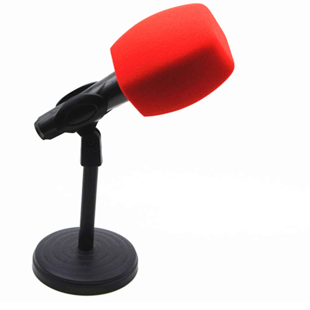 Saidbuds Foam Mic Cover Handheld Microphone Windscreen Large Foam Windshields Pop Filters for Broadcast Microphone Interview Microphones (Red)