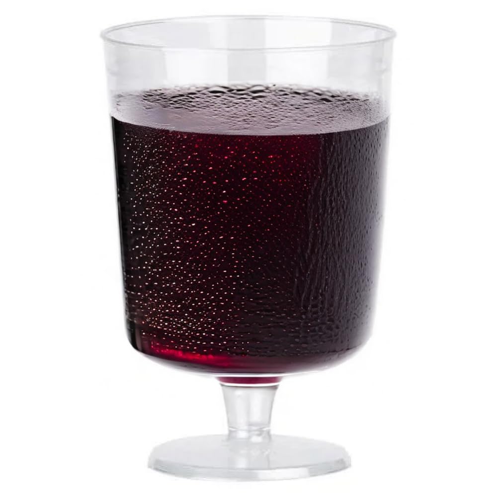 AIOS Pack of 48 One-Piece Plastic Wine Glasses. Capacity 230ml.