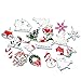 Housweety 50 Mixed Silver Plated Enamel Christmas Charms Pendants
