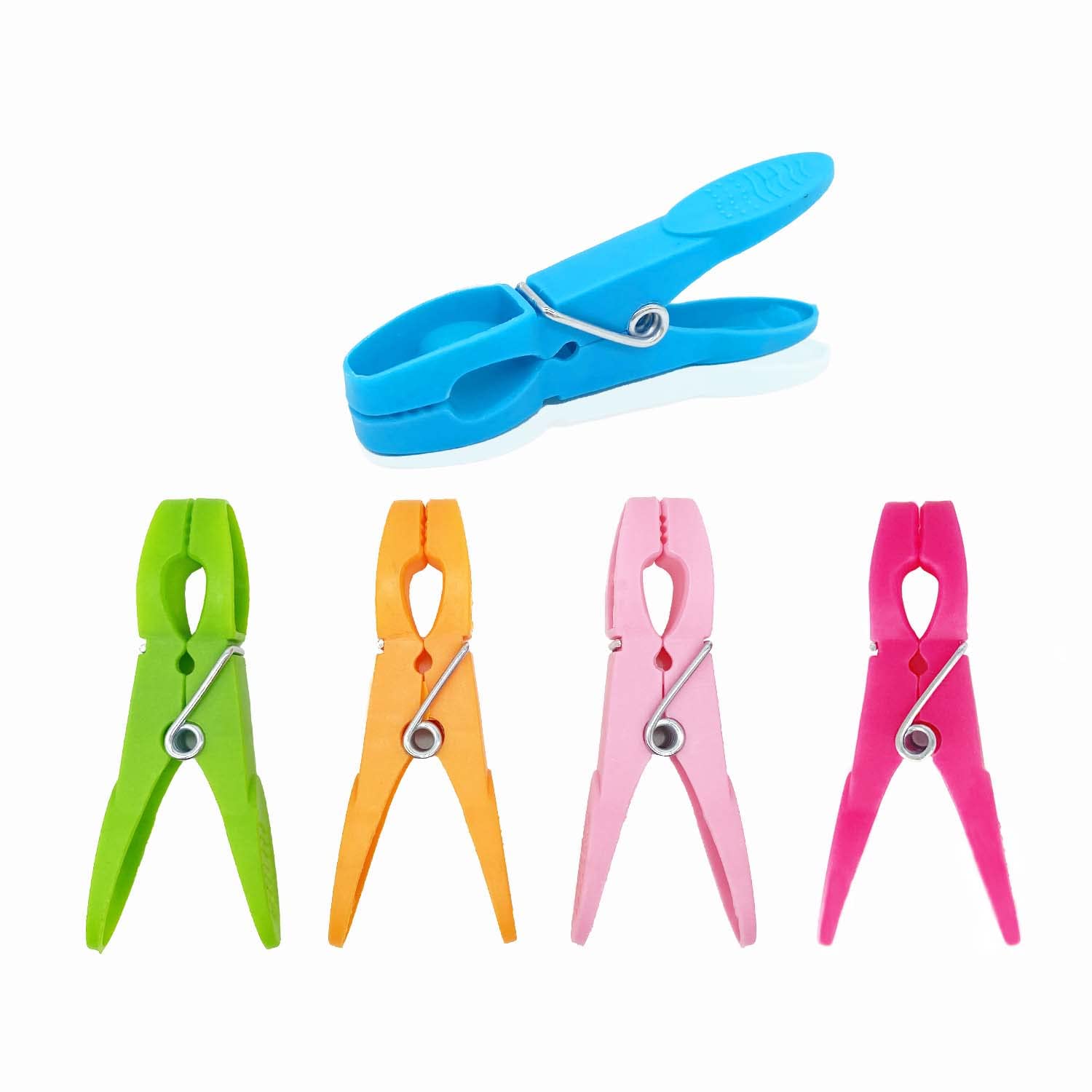 Bonilife Clothes Pegs, 48 Packs Pegs for Washing Line, 5 Colors Strong Grip Plastic Pegs, Non Slip Rust Resistant Laundry Pegs for Home & Garden