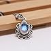 Luna Azure Colored Gem Moonstone Vintage Style 925 Sterling Silver Pendant Necklace 18
