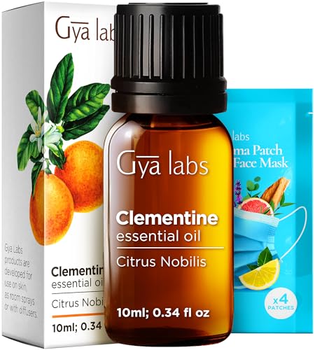 Gya Labs Clementine Essential Oil - Clementine Oil for Dewy Skin - Clementine Essential Oil for Diffuser, Aromatherapy, Candles & Soaps - Clementine Vitamin C - 100% Natural (10ml)