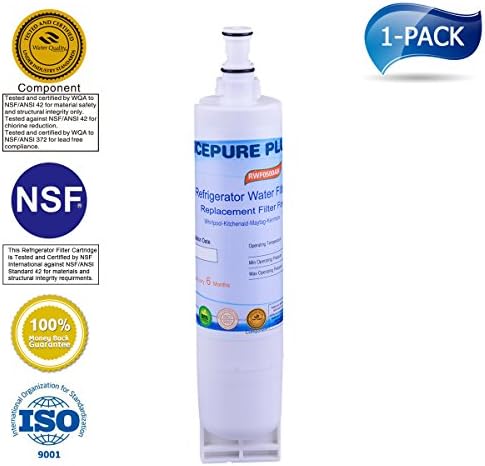 IcePure Plus Replacement Water Filter compatible with Whirlpool PUR 4396508, 4396510 for Kitchenaid Maytag Whirlpool Side By Side Refrigerator , 1 pack