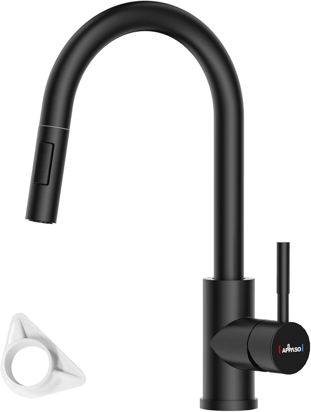 APPASO Black Kitchen Tap with Pull Out Spray 2 Modes 360° Swivel 304 Stainless