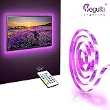Megulla Bias TV Lighting Kit Accent/Ambient TV Lighting Precut USB LED RGB Strip Lights TV Backlight Kit with Remote for TV, PC, Home Theater and Desktop Monitor (White,Universal)