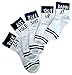 AM Landen Super Fun Stylish Unisex 5 Pairs Set Bad Words Ankle Socks (White and Black)