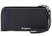 Borgasets RFID Protection Genuine Leather Wallet with Removable Strap Wristlet Zip Clutch Passport Holder
